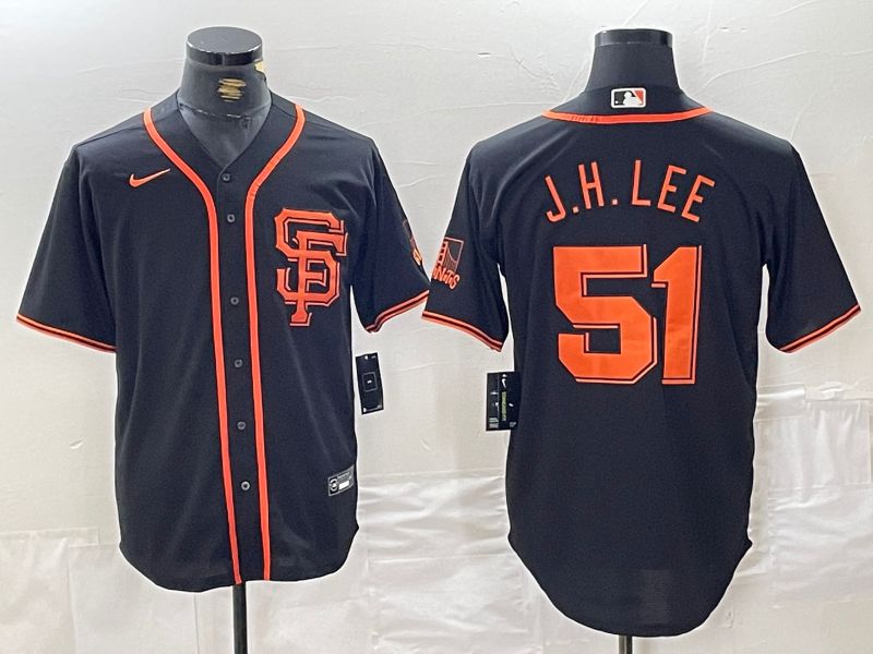 Men San Francisco Giants #51 J.H.Lee Black Game 2024 Nike MLB Jersey style 1->youth mlb jersey->Youth Jersey